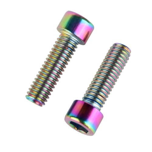 6Pcs Bike Screws M6x10 12 16 18 20 25 30 35mm Stainless Steel Socket Head Cap Allen Hex Bolt (Ranibow, M6 x25mm) - color: Ranibow, size: M6 x25mm
