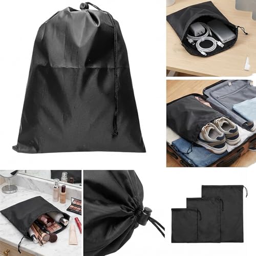 6-Pack Nylon Drawstring Bags with Toggle Closure - Multi-Size Cinch Sack Set for Travel Luggage Organization, Gym Gear, Shoe Storage, and Folding Blind Cane Pouch - Ditty Bags (9 x 11 Inch) - size: 9 x 11 Inch