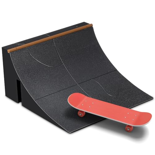UPKOCH Finger Board Ramp Skateboard Park Kit Mini Finger Skateboard Obstacle Set with Plastic Ramp Parts for Fingerboard Park Imaginative Play Coordination Practice Family Fun