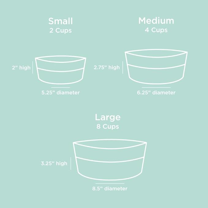 Waggo Dipper Ceramic Dog Bowl for Small and Large Breeds - Heavyweight and Durable Pet Food and Water Dish Crock, Dishwasher Safe, Modern (Mint, Medium)