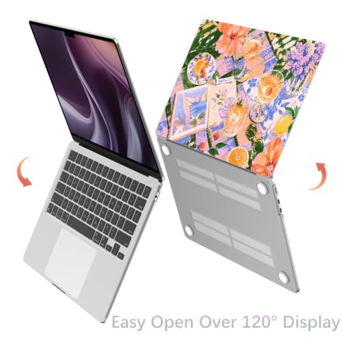 Compatible with MacBook Pro 13 inch Case Cute Flower Book | M2 2025, 2024-2016 A2338 M1 A2251 A2289 A2159 A1989 A1708 A1706 | Protective Hard Shell Matte Cover for Mac Pro 13 - color: Afternoon Tea, size: MacBook Pro 13 inch