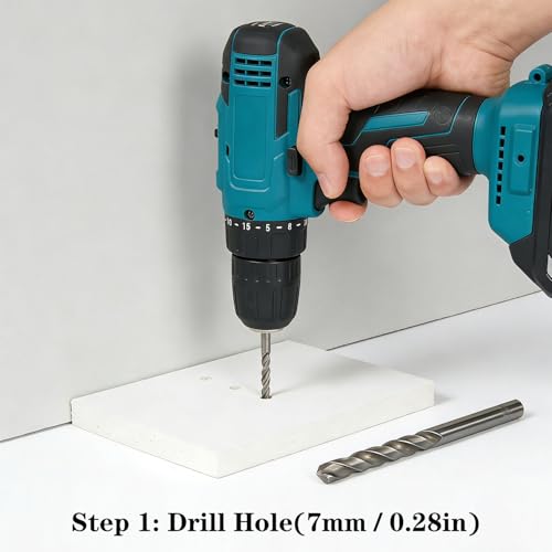 200Pcs Drywall Anchors and Screws Kit, 100Pcs Ribbed Plastic Wall Anchors with 100Pcs 1-2/5" Screws & Drill Bit, Heavy Duty Anchors for Hanging Pictures, Shelves, Home Mounting - size: 1-2/5 inch