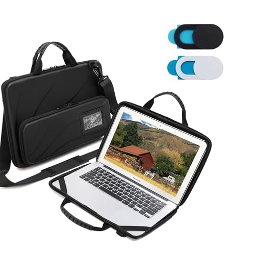Laptop Case Hard Shell Bag,13-14 Inch, Laptop Sleeve Compatible with MacBook Air/Pro 13/Pro 14,HP Dell Acer, Laptop Travel Case,Computer Bag Carrier Protective with Shoulder Strap & Webcam Cover - size: 13-14 inch