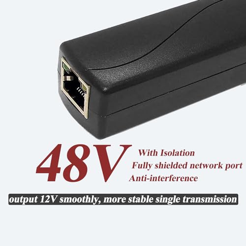 2.5G PoE Splitter 12V/2A, DC 5.5 * 2.1mm Plug, 48V PoE to DC 12V/2A 24W Output, 2.5Gbps Ethernet Comply IEEE802.3af/at, Plug and Play for IP Camera, Smart Home - style: PS5712TG-X DC 12V/2A