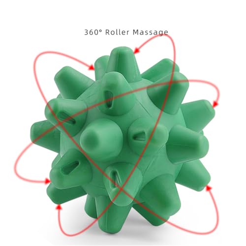 Massage Roll Balls, 2 Pack Spiky Massage Balls Deep Tissue Trigger Point and Myofascial Release for Plantar Fasciitis Relief, Muscle Recovery, 2.8 Inch Diameter (Red) - color: Red