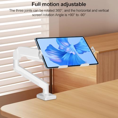 Laptop Arm Mount Adjustable Laptop Desk Mount 2-9kg Gas Spring Arm Up to 17.3 Inch Laptop Holder Tray Desktop Stand Clamp-on(Black) - color: Black