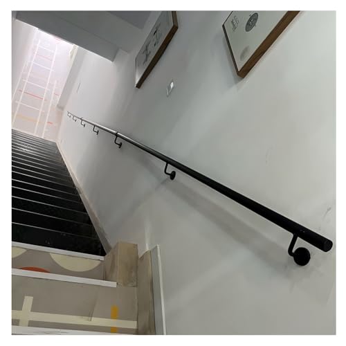 Metal il with 2 Brackets Round Tube Wall-Mounted Railing Kit for Indoor/Outdoor Stairs Balconies Terraces & Villas (400cm/13.1ft) - size: 400cm/13.1ft