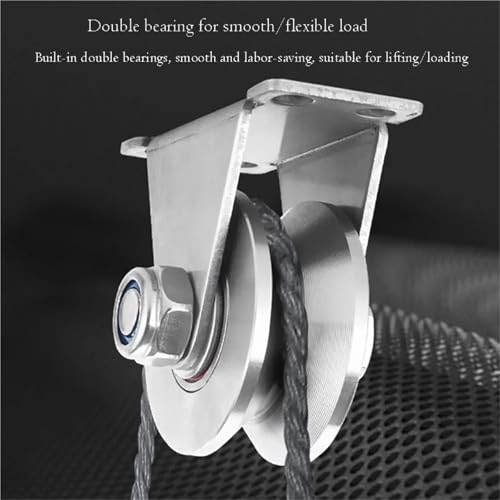 U Groove Stainless Steel Wall Pulley 2Pcs Track Wheel Bearing Pulley 304/201 Stainless Steel U/V/H Shaped Sliding Door Rollers Thickened 48 Wheel Rigid Caster(304 48H) - color: 304 48H
