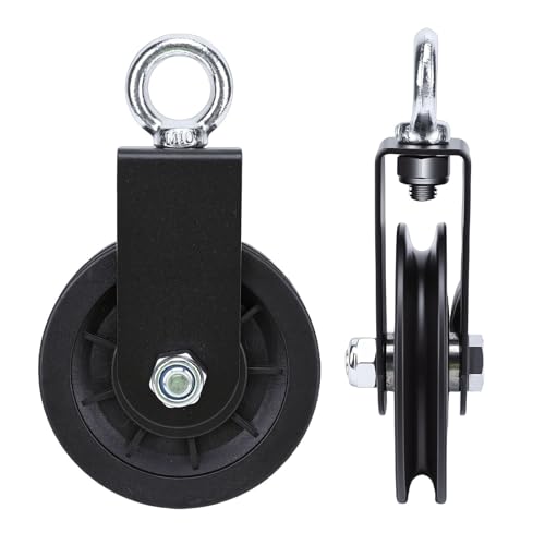 Diydeg Cable Pulley Wheel, 360 Rotatable Silent Detachable Traction Wheel, 440Lbs Load Mute Swivel Fitness Pulley for DIY Gym System, Equipment Replacement, Hoist