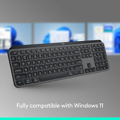 Logitech MX Keys S Wireless Keyboard Low Profile Fluid Precise - Graphite | Fluid precise quiet typing, programmable keys, backlighting, USB C rechargeable, for Windows PC, Linux, Chrome, Mac - color: Graphite, style: MX Keys S