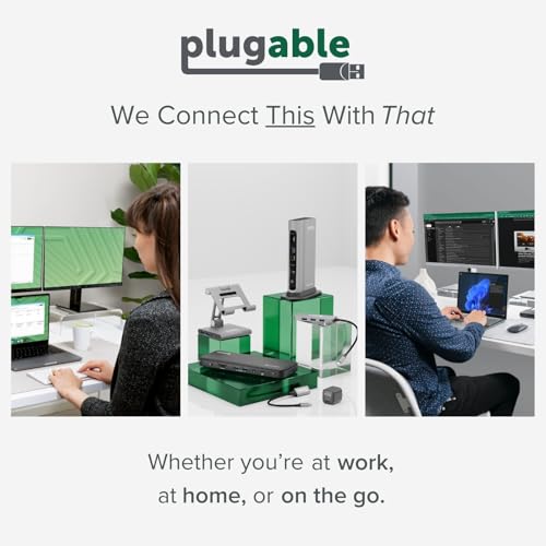 Plugable 2.5G USB-C and USB to Ethernet Adapter – Dual-Connector 2-in-1 USB-C to RJ45 2.5Gbps LAN, Compatible with Thunderbolt 5 & 4, USB4, USB 3.0, Windows, Mac, ChromeOS, iPhone 15 & 16