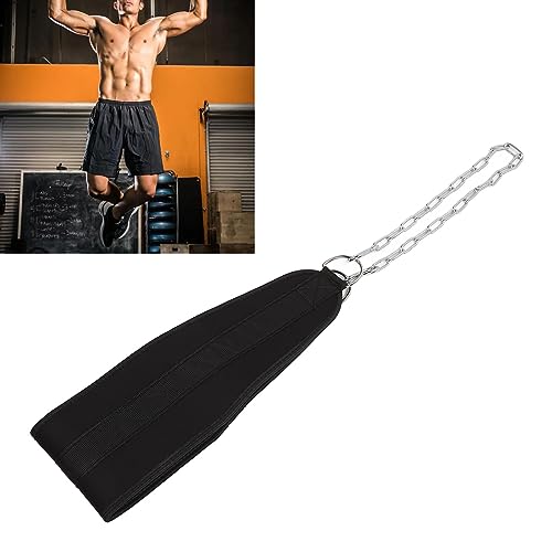 Weighted Dip Belt Adjustable Chain Nylon Strap Strength Training Weightlifting Belt for Athletes Weight Lifting Exercises Pull Ups Hip Squats