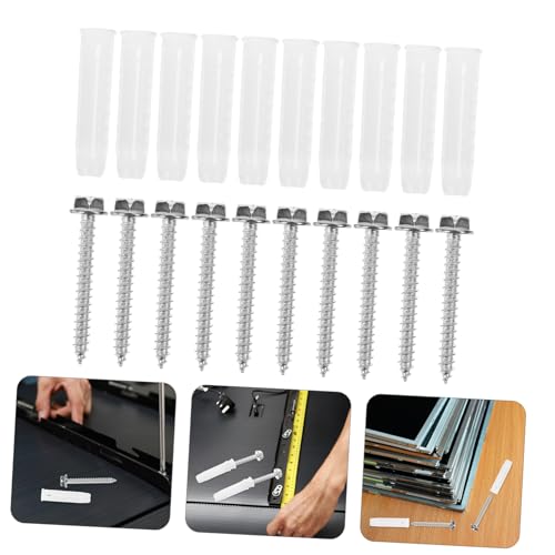 10Sets Mounting Hardware Kit with Concrete Wall Anchors and Screws for Easy Installation Reliable Support for Stands and Drywall Applications