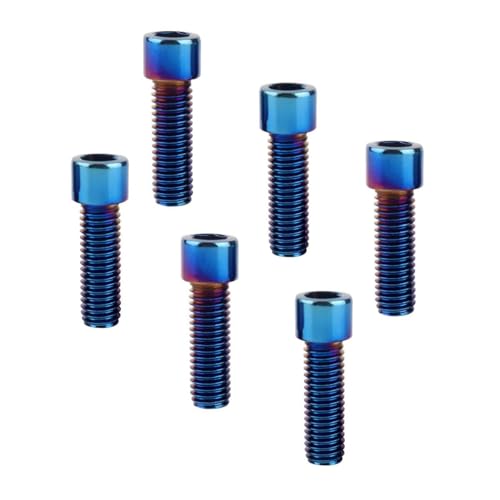 6Pcs Bike Screws M6x10 12 16 18 20 25 30 35mm Stainless Steel Socket Head Cap Allen Hex Bolt (Burnt Blue, M6 x20mm) - color: Burnt Blue, size: M6 x20mm