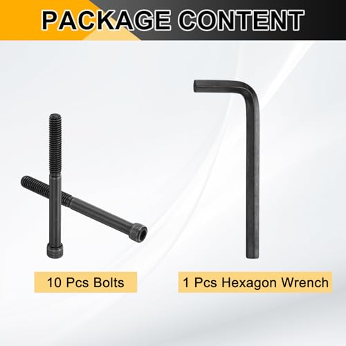 PATIKIL 5/16"-18 x 3-1/2 Socket Head Cap Screws Bolts, 10Pcs Carbon Steel Hex Head Metric Screws for Door Road Bicycle Mountain Bike Auto Ship Communication Equipment, Black - size: 5/16"-18 x 3-1/2