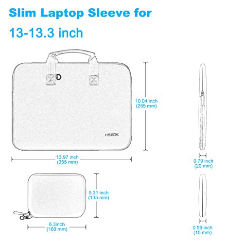 Hseok Laptop Sleeve 13.3-14 inch Case with Small Pouch, Neoprene Computer Bag Compatible with MacBook Neo/Pro 14 M5/M4/M3/M2/M1, Mac Air/Pro 13.3, XPS 14 and Most 13-14 inch Notebooks,D02B01 - color: D02b01, size: 13"-14"