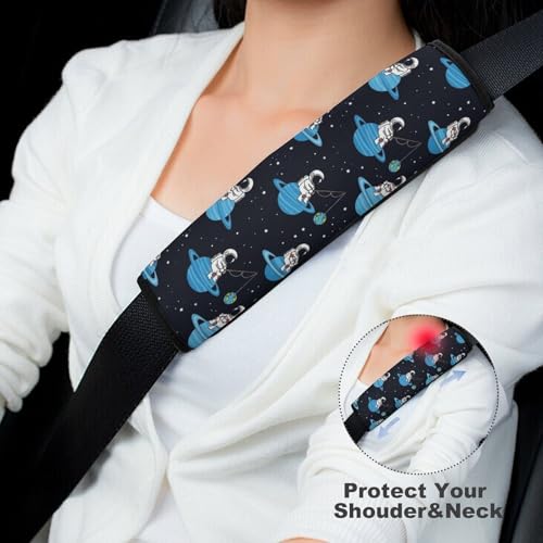 Universal Soft and Comfortable Funny Astronaut Seat Belt Shoulder Pad for Girls and Boys, Most Cars, 2 Pack Seat Belt Covers Cushion Shock Absorption - color: Pattern 378