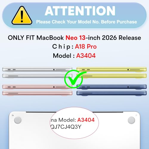 May Chen Compatible with MacBook Neo 13 inch Case 2026 Model A3404, Plastic Hard Shell,Keyboard Cover,Screen Protector,Dust Plug, for MacBook Neo 13" with A18 Pro Chip, Great Wave - color: Great Wave