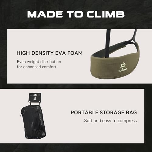 KAILAS Airo Rock Climbing Harness Men Roofing Harnesses Rescue Mountaineering Safety Belt Women Comfortable Lightweight - color: Gray Green, size: X-Small