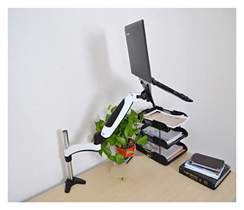 GST112-LP10 Hole Clamp Full Motion Aluminum Strong Gas Spring Dual Arm Laptop Desktop Mount Swivel Stand Notebook Tray(DL-GST112C-LP60) - color: DL-GST112C-LP60