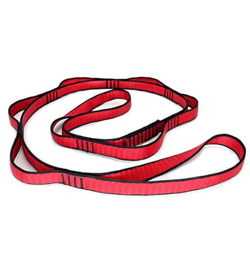 2Pcs Daisy Chain Multipurpose Anti-Gravity Yoga Belt, Climbing Rope, Hammock Rope - 23KN Double-Layer Adjustable Nylon Strap Rope Strong Daisy Chain - color: red white