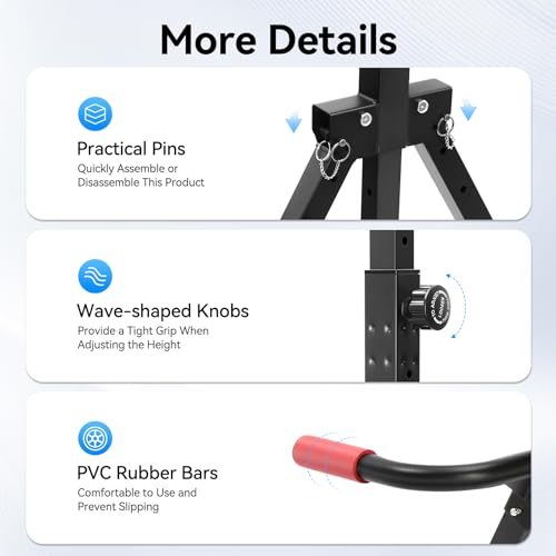 Foldable Pull Up Station, Pull Up Bar for Home, Height Adjustable, Multifunction Fitness Tower Station Strength Training Equipment for Home Outdoor