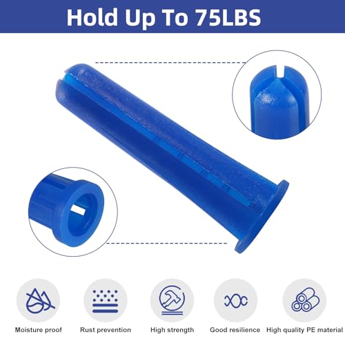 VGBUY 180PCS Conical Concrete Anchors and Screws Assortment Kit, 90PCS Concrete Wall Anchors, 90PCS Self Tapping Screws for Masonry Stucco Brick Cement Cinder Block Tile, with 2PCS Drill Bit
