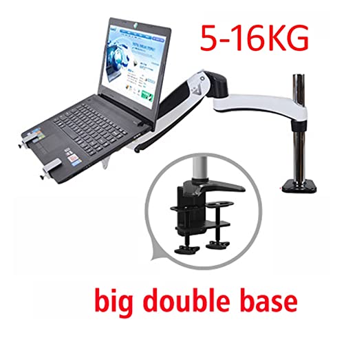 GST112-LP10 Hole Clamp Full Motion Aluminum Strong Gas Spring Dual Arm Laptop Desktop Mount Swivel Stand Notebook Tray(DL-GST112C-LP10) - color: DL-GST112C-LP10