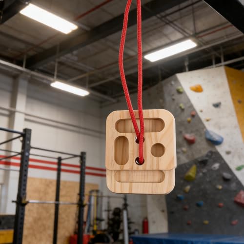 2Pcs Wooden Hangboard Rock Climbing - Hang Board for Climbing | Fingerboard | Arm Workout & Pull-Up Training | Bouldering Present Khaki - color: Beige