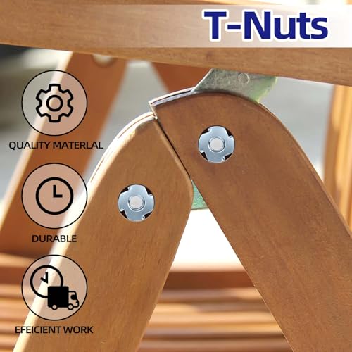 M6 T-Nuts zinc Plated Steel, 4-Pronged Tee Nut for Wood, Rock Climbing Holds, Furniture, 100 PCS - color: Zinc Coated Steel, size: M6