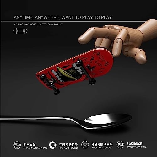 Lently Wood Fingerboards, Mini Fingerboards, 99mmL*29mmW (Redeem The Skeleton) - color: Redeem the Skeleton