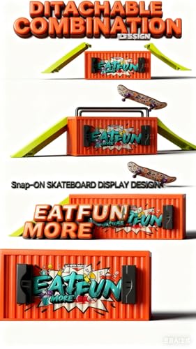 Lently Wood Fingerboards+Truck Set, 100mmL*30mm Mini Fingerboards and Multifunctional deformable Container (Poison) - color: Poison