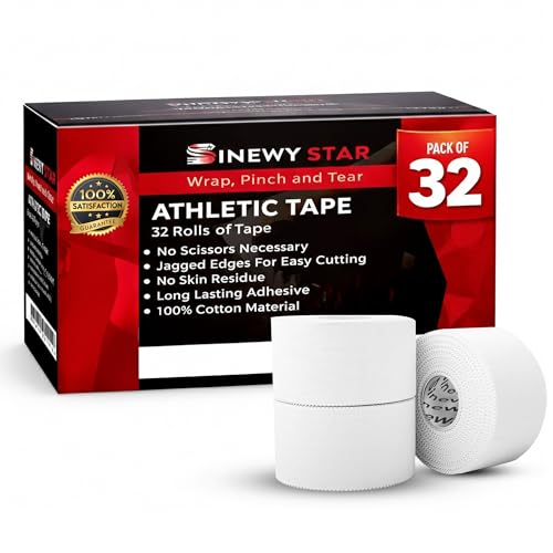 32-Pack Athletic Tape Bulk, 960 Feet Bulk Sports Tape, Strong Adhesive White Tape, Protect and Prevent Injuries, Promotes Faster Healing, Athletic Training First Aid Supplies - size: 32-PACK