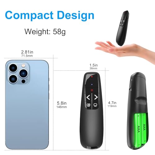 (4 Units) Presentation Clicker for PowerPoint, Wireless Presenter Remote | Ergonomic PowerPoint Remote Clicker with Red Laser Pointer for Computer Laptop/Windows/Mac/PPT/Google Slides Advancer - style: 4 Units