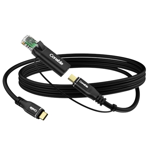 USB C to Ethernet Cable 4FT, 2-in-1 USB C to RJ45 Adapter (1Gbsp Ethernet) & USB C Cable (10G/4K/100W), Thunderbolt 4/5 Compatible, Ideal for MacBook, iPad Pro, XPS, Surface Pro, Essential for Travel - size: 4 FT