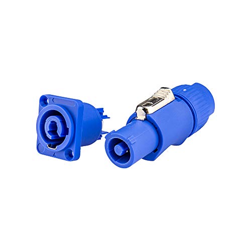 Powercon Connectors, Compatible with Neutrik Nac3mpa Powercon Adapter in Connector to Panel Mount, Male to Power Cable Connectors 4 Packs - color: 4 Set Blue