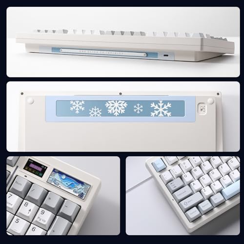 YUNZII IF99 96% Wireless Mechanical Keyboard (White, Gateron Zero Switch) | QMK/VIA Keyboard with LCD Display,Custom Magnetic Badge,8000mAh Battery,Hot Swap Gasket,RGB,for Gaming/Mac/Win - color: White, size: Gateron Zero Switch