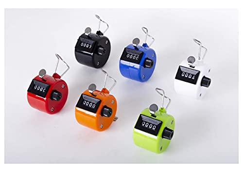 White Deer Hand Tally Counter 4 Digit Number Dual Clicker Golf Handy Convenient - color: Green, Blue, Yellow, Black, Red