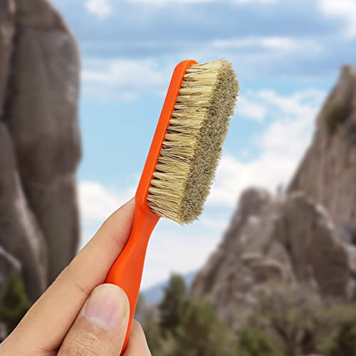 TWO STONES Climbing Chalk Brush with Thick Ultra Durable Boar's Hair Bristles, Bouldering Brush with Ergonomic Handle Portable with Climbing Chalk Bag(Not Included) for Climbing Wall Holds - color: Mixed 6 Colors