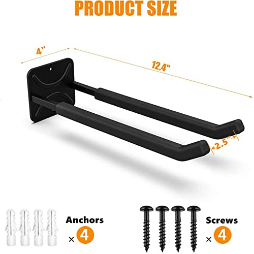 TORACK Garage Hooks Heavy Duty Tool Organizer, Wall Mount Hanger Rack Garage Storage Utility Hooks for Car Tires, Ladders, Chairs, Strollers, Power Tools, Garden Tools (2 Pack, 12.4" Hook) - size: 2-Pack 12.4" Heavy Hooks