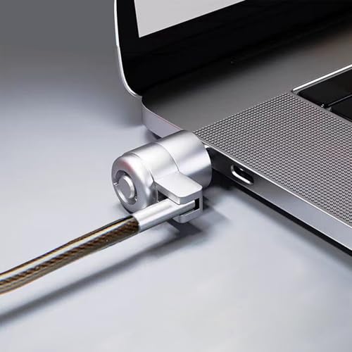 Laptop Lock, 6.6ft Anti-Theft Security Cable Lock, Heavy Duty Laptop Locking Cable for Lenovo, Asus, Acer & Other Notebooks and Tablets, 3x7mm Lock Hole, with 2 Keys Silve - color: silver-1pack