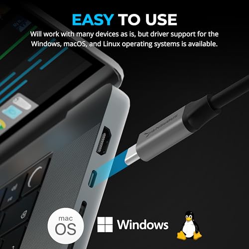 SABRENT USB-C to 5Gb Ethernet Adapter, 5GbE/2.5GbE Multi-Gig (NT-C5GA) | 5 Gigabit wired LAN, USB-C to RJ45, USB 3.2 Gen 2 for full 5Gbps, Windows/macOS/Linux, Not WiFi or cellular, Aluminum - color: Space Grey
