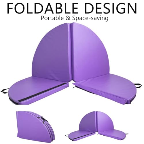 Foldable Pole Crash Mat, Pole Dance Mat, Anti-Collision Cushioned PU Leather Mat for Yoga, Gymnastics, Pole Dancing Gray 2" Tx5.9'W