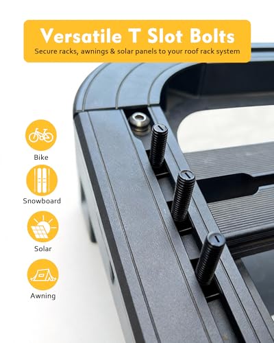 T Slot Bolts for Roof Rack Cross Bars, Platform, Cargo Basket, Stainless Square T Track Bolt Adapter to Secure Bike/Ski/Kayak Rack, Solar Panel, Awning, 4mm Thick - color: M8x30mm,6pk