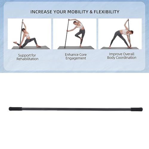 Yoga Stick, Steel Adjustable Stretching Stick, Adjustable Mobility Stick with Foam Handles for Exercise, Stretching, Balance