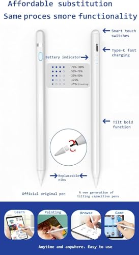 Stylus Pen Android for AMZ HD 10/Max 11 Compatible with Samsung/Lenovo Android Tablets S Pen(white1) - color: white1