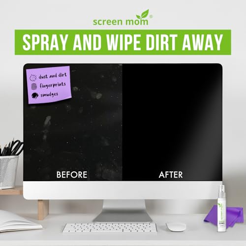 Screen Cleaner Spray 3 Pack-3x1oz for TV, Car, Laptop & Computer | Streak-Free Cleaning, Glass & OLED Safe, Alcohol & Ammonia Free, Includes 3-Microfiber Cloths, Removes Fingerprints & Smudges - size: 1oz Pack of 3