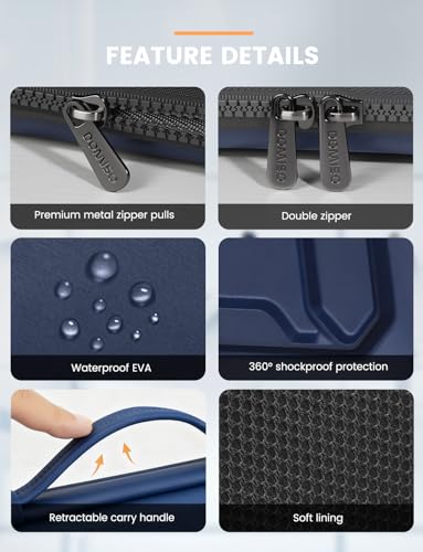 DOMISO 18 inch Laptop Sleeve with Handle Shockproof Computer Bag Waterproof EVA Protective Carrying Case for 17.3" MSI GS73VR Stealth Pro/HP Envy 17/LG Gram 17"/ROG Strix GL702VS,Dark Blue - color: Dark Blue, size: 17.5-18 inch