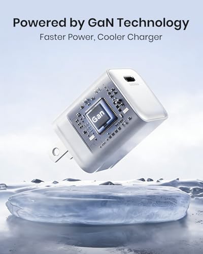 30W Compact Wall Charger, USB C Charger Block with GaN III Tech, PD3.0 PPS QC4.0 Fast Charging Foldable Power Adapter for iPhone 17 16 15, Galaxy, Pixel, iPad, AirPods (White, 1 Pack) - color: White, size: 1 Pack