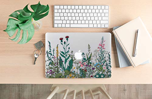 Case for MacBook Pro 14-inch Laptop M5 M4 M3 M2 M1 A3427 A3426 A3434 A3112 A3185 A3401 A2918 A2992 A2779 A2442 2026-2021 Release, Hard Shell&Keyboard Cover&Screen Protector&Webcam Cover, Garden Flower - color: Midnight Green